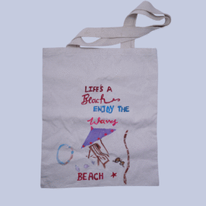 Cotton Canvas Tote Bag with a Touch of Beach Life