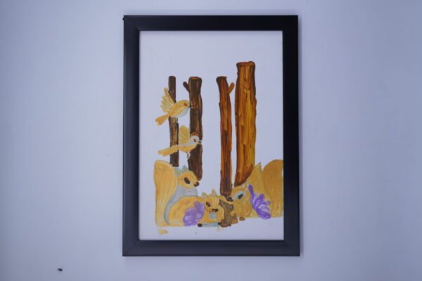 Hand Painting of Squirrels in Nature