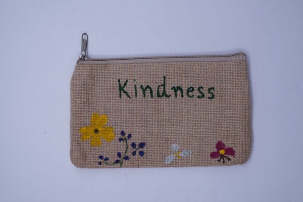 Kindness Hand Painted Jute Pouch