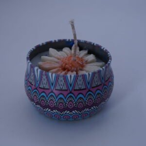 A Tin Floral Candle