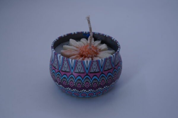 A Tin Floral Candle