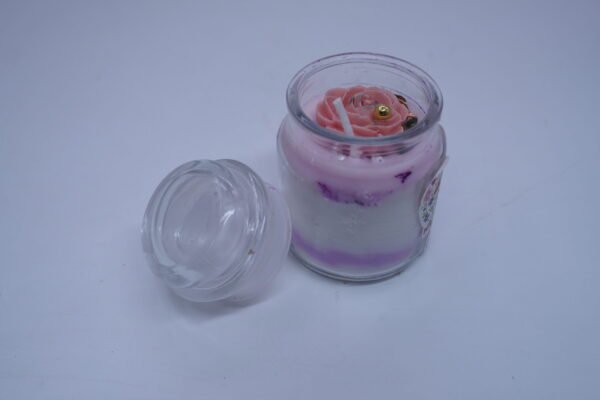 Floral Designer Mini Glass Candle with Lid