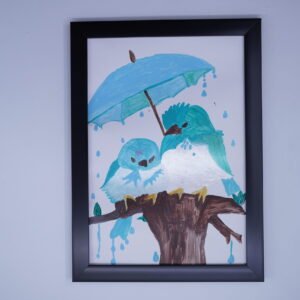 Hand Painting of Duo Bird Couple