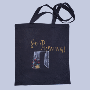 Hand Painted Cotton Canvas Cheerful Tote Bag