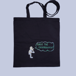 Hand Painted Cotton Canvas Tote Bag Save The Environment
