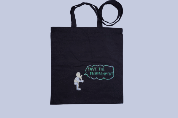 Hand Painted Cotton Canvas Tote Bag Save The Environment