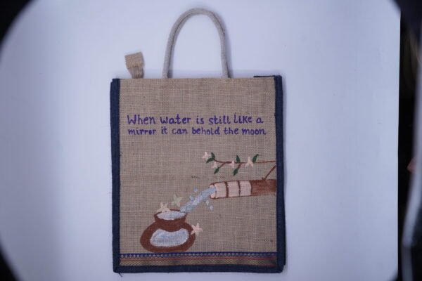 Hand Painted Jute Tote Bag