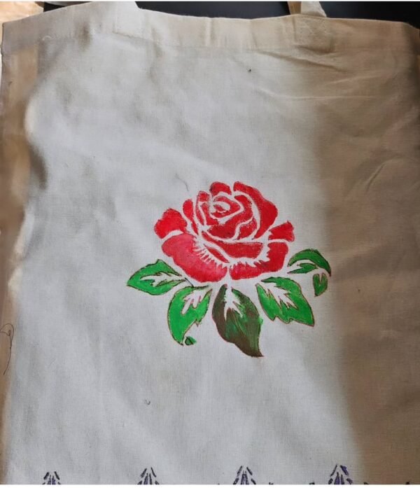 Hand painted rose tote bag Hand painted rose tote bag