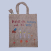 Hand Painted Message of Serenity and its Vibe on Jute Tote Bag