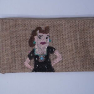 Jute hand painted pouch