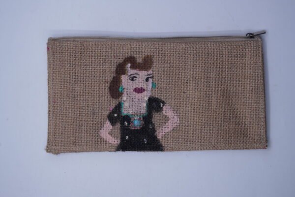 Jute hand painted pouch Jute hand painted pouch