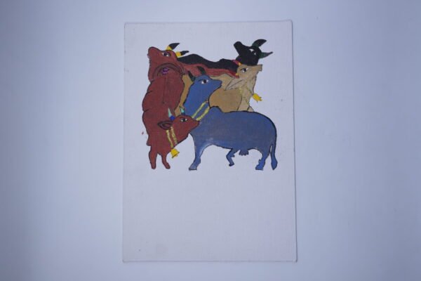 Hand Painting of Kamdhenu Cows