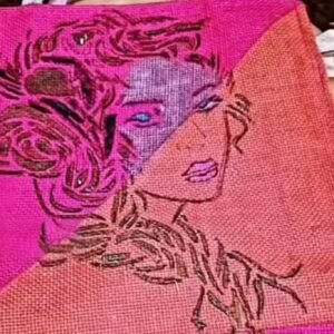 hand painted jute tote bag color Hand painted jute tote bag color