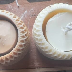 A 100 % Soy Designer Honey Comb Candle in with Hand Painted Candle