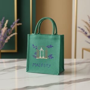 Green Jute Tote Bag