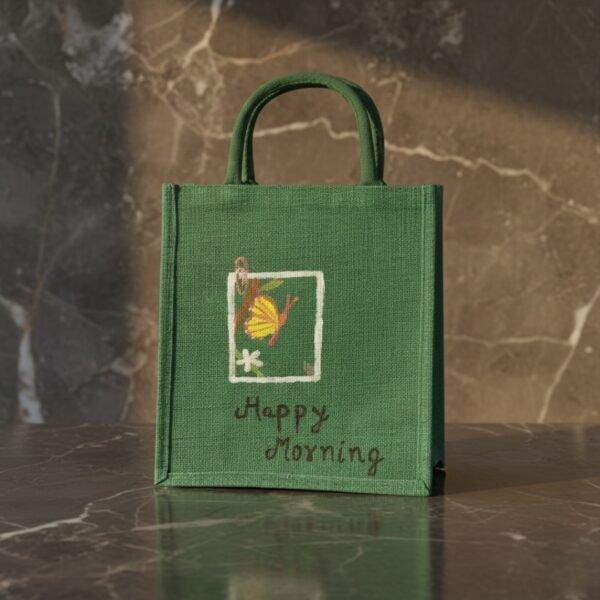 Green Jute Tote Bag