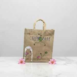 CELEBRATE Jute Tote Bag
