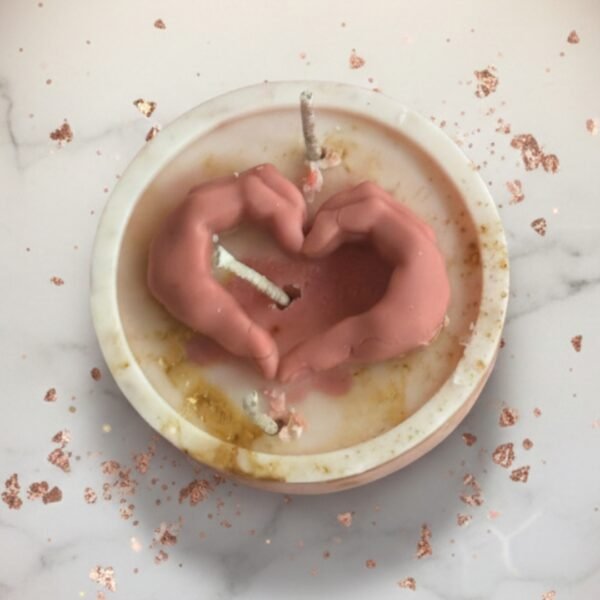 Hand poured heart shape candle
