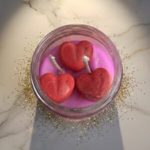 Mini jar hearts candle