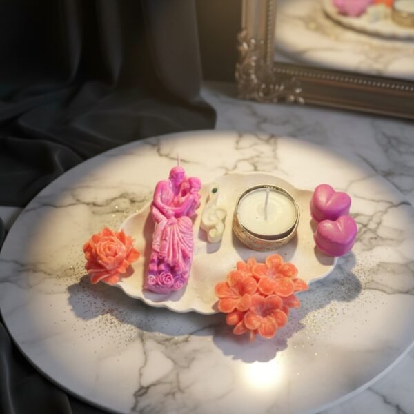 Romantic couple tea light candle