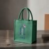 Green Jute tote bag Royal aesthetics