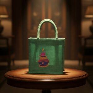 Green Jute tote bag Grace